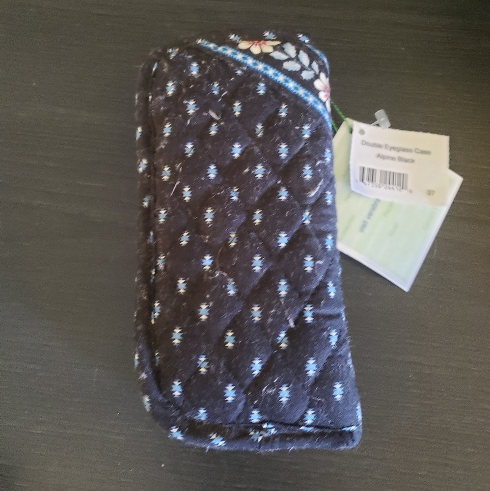 Vera Bradley Alpine black double eyeglass case